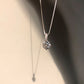 Korean Jewelry Single Zircon Pendant Necklace for Women in 925 Sterling Silver