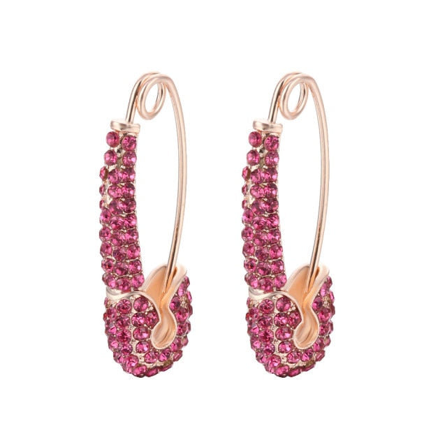 Rainbow Pin Drop Earrings for Women and Girls with Zircon in Gold Color