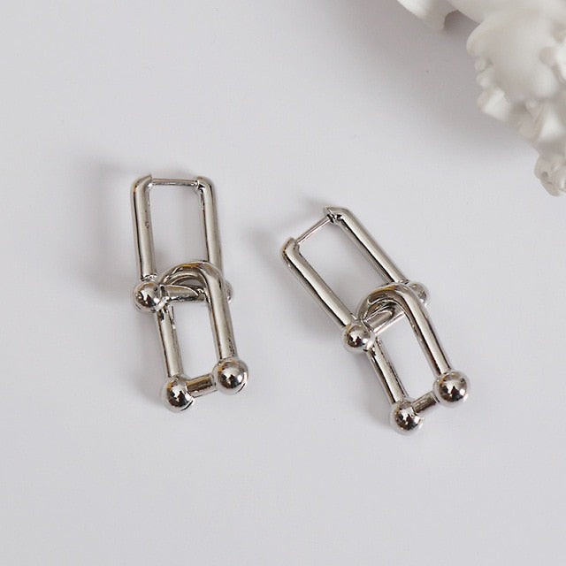 Hip Hop Jewelry U-shaped Stitching Jewelry Sets for Women in 925 Sterling Silver
