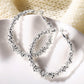 Luxury Jewelry Dazzling Statement Hoop Earrings for Women with Zircon in Silver Color