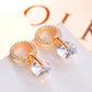 Korean Jewelry Brilliant Simple Drop Earrings for Women in Silver Color