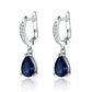 Fashion Jewelry Gorgeous Water Drop Earrings for Women with Blue Zircon in Silver Color