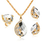 Wedding Jewelry Luxury Blue Marquise Cut Crystal Jewelry Set in Gold Color