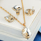 Wedding Jewelry Luxury Blue Marquise Cut Crystal Jewelry Set  in Gold Color