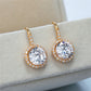 Fashion Jewelry Classic Round Drop Earrings for Women with Zircon in Silver Color