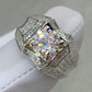 Engagement Jewelry Luxury Bright Round Cut Cubic Zircon Wedding Band Ring