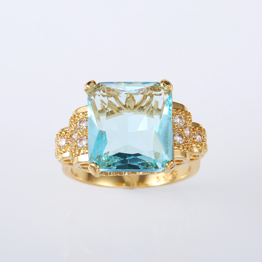 Trendy Jewelry Gorgeous Radiant Cut Cubic Zircon Cocktail Ring for Women