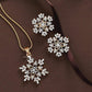 Snowflake Jewelry Set for Her with Zircon in Silver Color Engagement Jewelry
