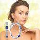 Fashion Jewelry Blue Crystal Hoop Earrings for Women with Zircon in Silver Color