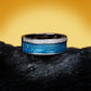 Fashion Jewelry Blue Stripe Enamel Ring for Women with Zircon in 925 Sterling Silver