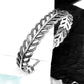 Vintage Jewelry Hollow Feather Bangle Bracelet in 925 Sterling Silver