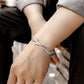 Vintage Jewelry Double Feather Bangle Bracelet for Women in 925 Sterling Silver