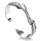 Vintage Jewelry Double Feather Bangle Bracelet for Women in 925 Sterling Silver