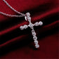 Hip Hop Jewelry Small Cross Pendant Necklace with Rhinestone in Gold Color