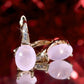 Fashion Jewelry Romantic Pink Stone Drop Earrings for Women with Zircon in Silver Color