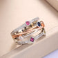 Fashion Jewelry Cross Geometric Colorful Zircon Puzzle Ring for Women in Silver Color