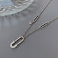Trendy Jewelry Unique Pin Pendants Necklace for Women in 925 Sterling Silver