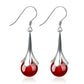 Fashion Jewelry  Red Crystal Fruit Jewelry Set for Her in 925 Sterling Silver