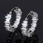 Fashion Jewelry Small Baguette Hoop Earrings for Women with Zircon in Silver Color