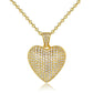 Hip Hop Jewelry Micro Pave Heart Pendant Necklace for Women with Zircon in Gold Color