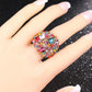 Fashion Jewelry Multi Stone Rings for Women with Colorful Crystal in Gold Color