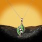 Fashion Jewelry Green Leaves Enamel Pendant Necklaces in 925 Sterling Silver