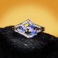 Chinese Jewelry Blue Butterfly Enamel Ring for Women with Zircon in 925 Silver