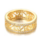 Fine Jewelry Hollow Rings For Women with Natural Zircon in Gold Color