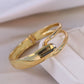 Trendy Jewelry Simple Geometric Cuff Bangle Bracelet for Women in Gold Color