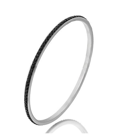 Luxury Jewelry Micro Pave Bangle Bracelet for a Friend with Cubic Zircon in Silver Color