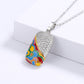 Chinese Style Moire Enamel Pendant Necklaces with Zircon in 925 Sterling Silver