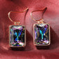 Luxury Jewelry Radiant Cut Zircon Dangle Earrings for Women in Silver Color