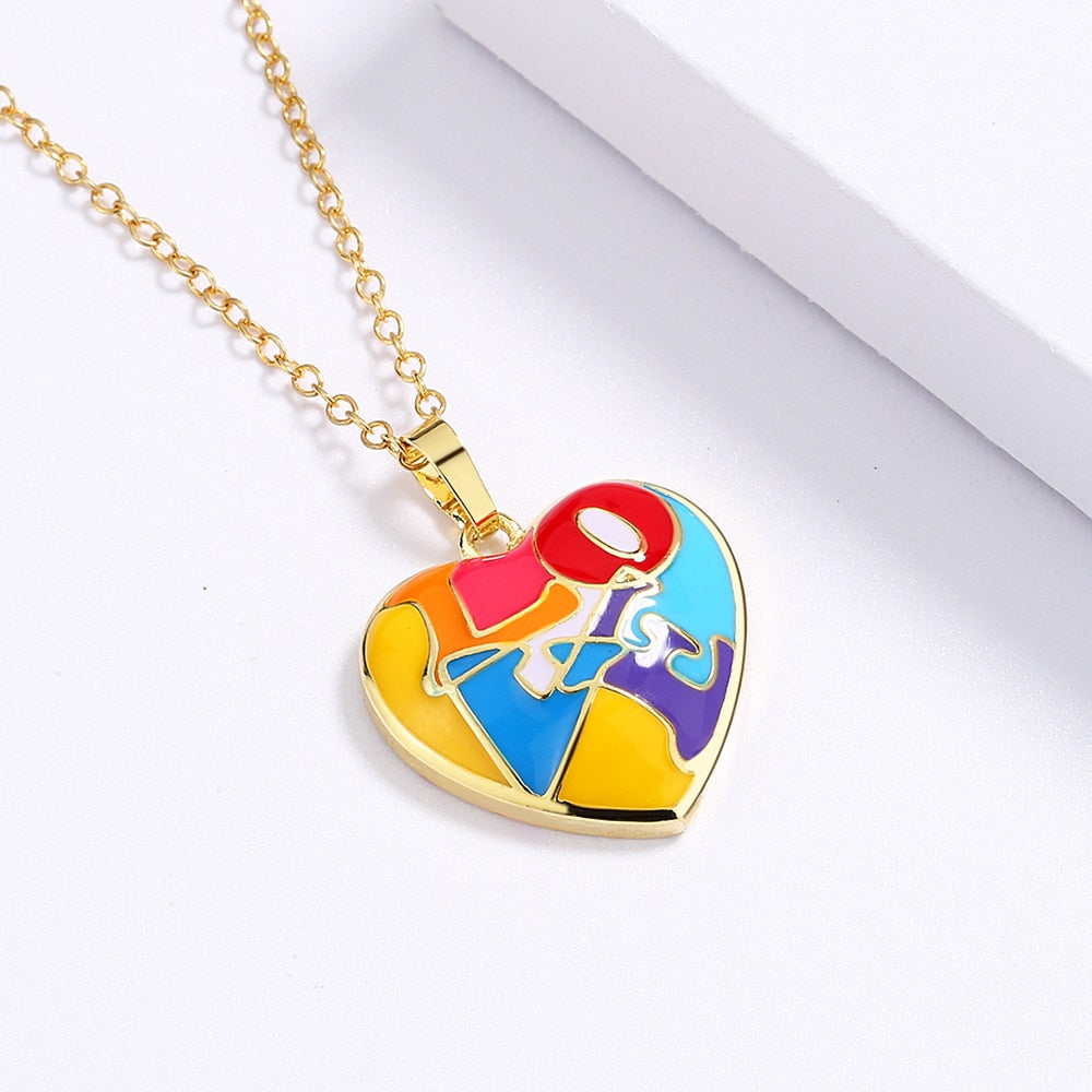 Fashion Jewelry Irregular Geometric Enamel Pendant Necklaces in Gold Color