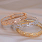 Trendy Jewelry Charm Cuff Bangle Bracelet for Women with Rhinestone in Rose Gold Color