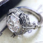 Wedding Jewelry Elegant Asscher Cut Zircon Rings for Women in Silver Color