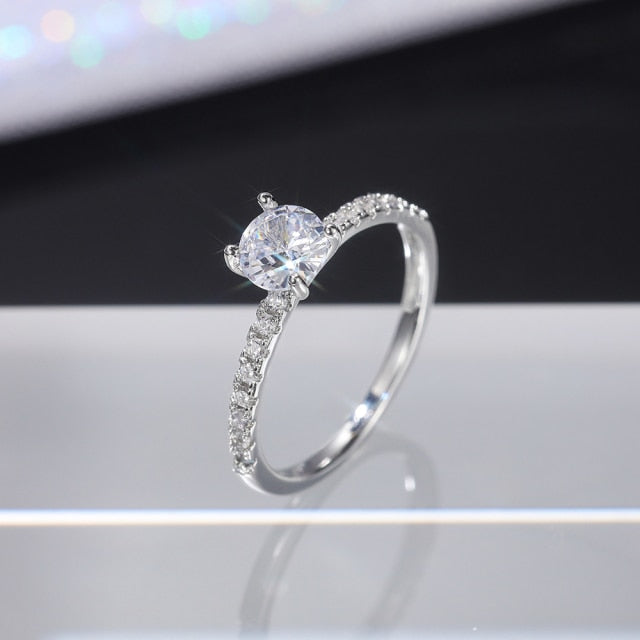 Engagement Jewelry Classic Round Cut Cubic Zircon Engagement Ring for Women