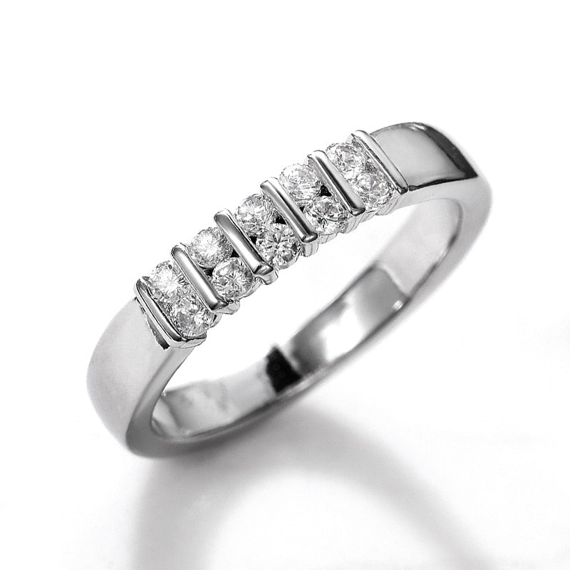 Anniversary Jewelry Luxury Round Cut CZ Anniversary Band Ring in Silver Color