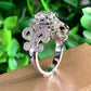 Victorian Jewelry Fashion Round Cut Zircon Cocktail Rings for Women in Silver Color
