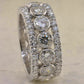 Engagement Jewelry Luxury Round Cut Cubic Zircon Wedding Band Ring in Silver Color