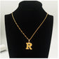 Alphabet Pendant Necklace for Women with Initial A-Z  in Gold Color