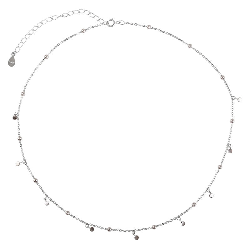 Trendy Jewelry Disc Tassels Necklace for Women in 925 Sterling Silver