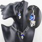 Sweet Jewelry Lovely Silver Color Cat Crystal Jewelry Set for Bridal