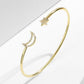 Trendy Jewelry Moon and Star Bangle Bracelet for a Friend in Gold Color
