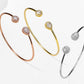 Trendy Jewelry Water Shape Cuff Bangle Bracelet with Cubic Zirconia