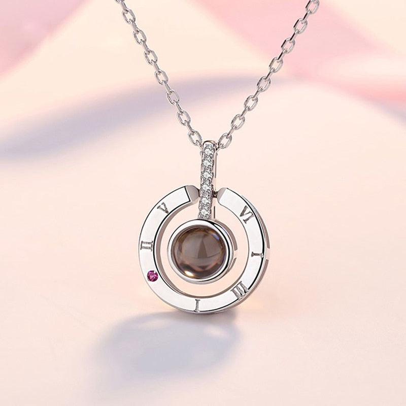 "I LOVE YOU" Pendant Necklace for Women with Unique Projection Function 100 Language "I LOVE YOU"