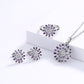 Enamel Jewelry Handmade Flower Jewelry Set for Women with Zircon in 925 Silver
