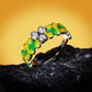 Chinese Jewelry Clover Flower Enamel Ring for Women with Zircon in 925 Silver