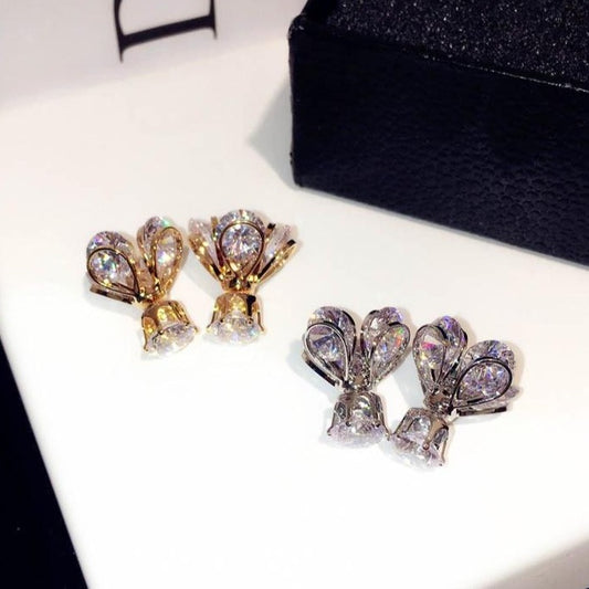 Trendy Jewelry Cute Firefly Stud Earrings for Women with Zircon in 925 Sterling Silver