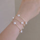 Trendy Jewelry Natural Freshwater Pearls Bangle Bracelet for Women in Gold Color