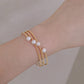 Trendy Jewelry Charm Multi-layer Pearl Bracelet for Women in Gold Color
